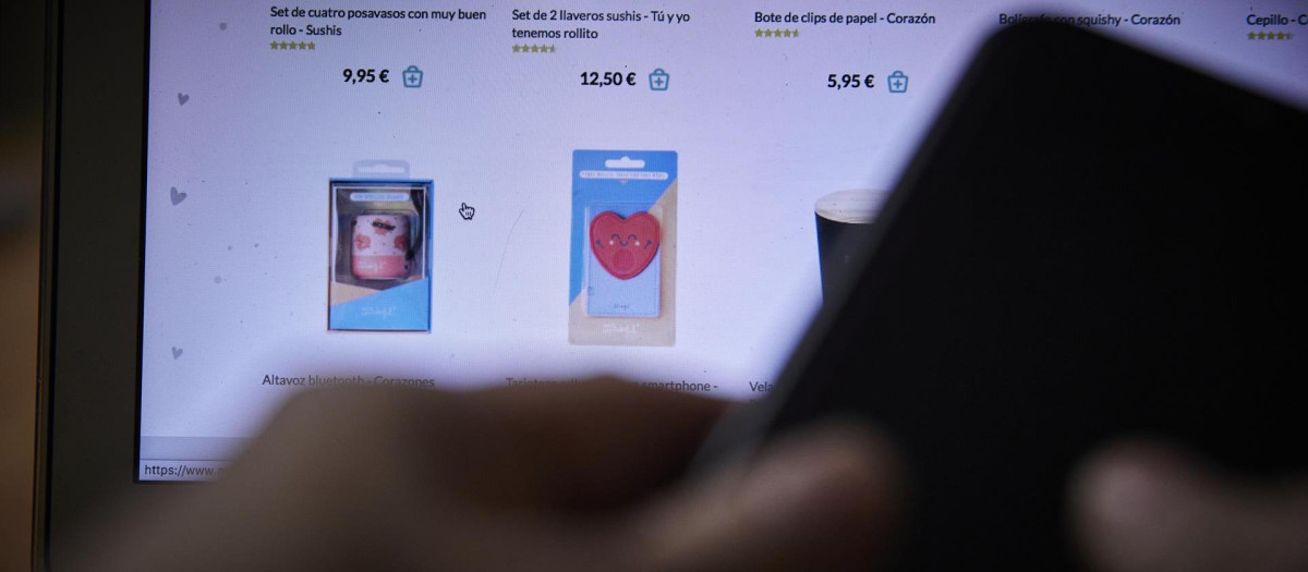 Una persona, consultando una página de compra online