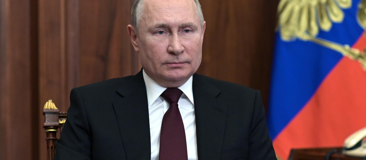 El presidente ruso, Vladimir Putin, se dirige al pueblo ruso en Moscú, Rusia