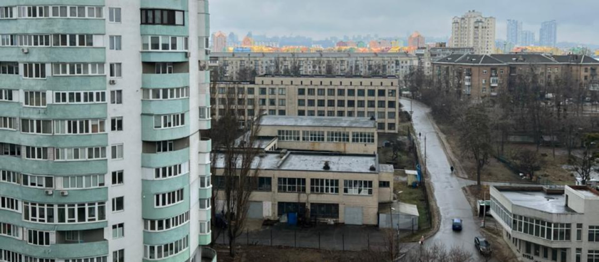 Calles más vacías de lo habitual en Kiev en el primer día de inicio de guerra.