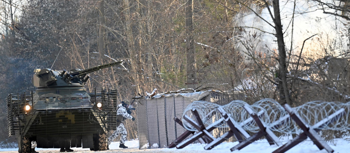 Tanques en la central nuclear de Chernóbil Ucrania