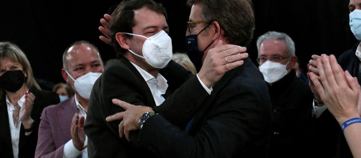 Feijóo y Mañueco durante la pasada campaña