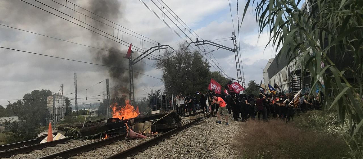 Protestas de los CDR en Gerona, en octubre de 2019, tras conocerse la sentencia del juico al 'procés'