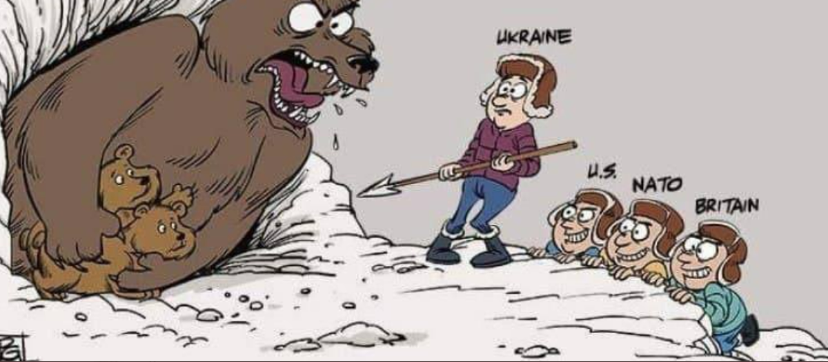 Fragmento de la viñeta utilizada por la embajada rusa en España