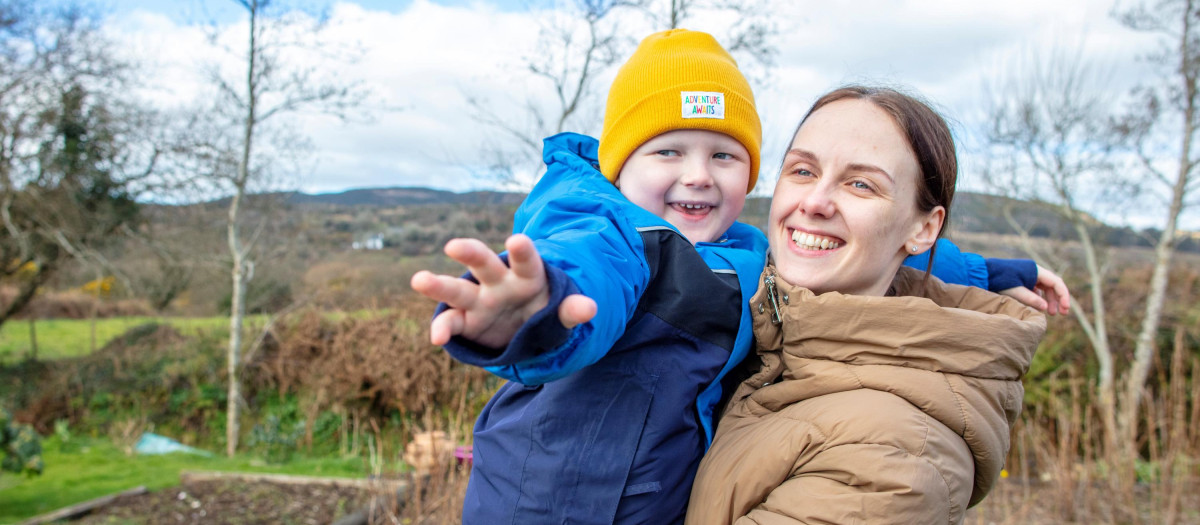 Yana Shapoval junto a su hijo, Bleonid