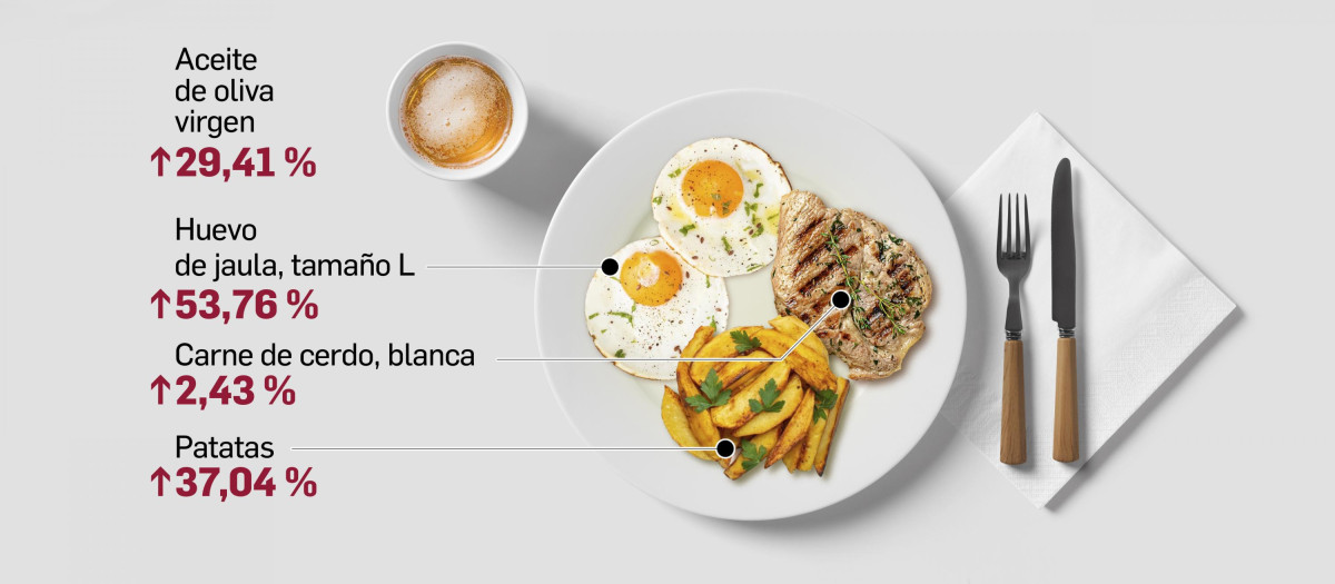 Evolución del precio del plato combinado en el último año
