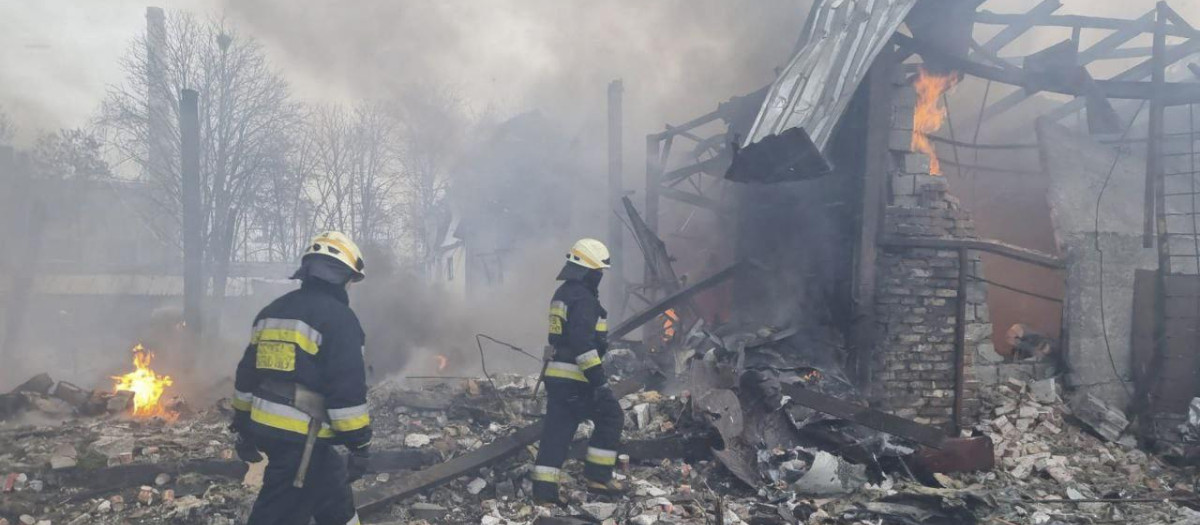 Destrucción en Dnipro Ucrania