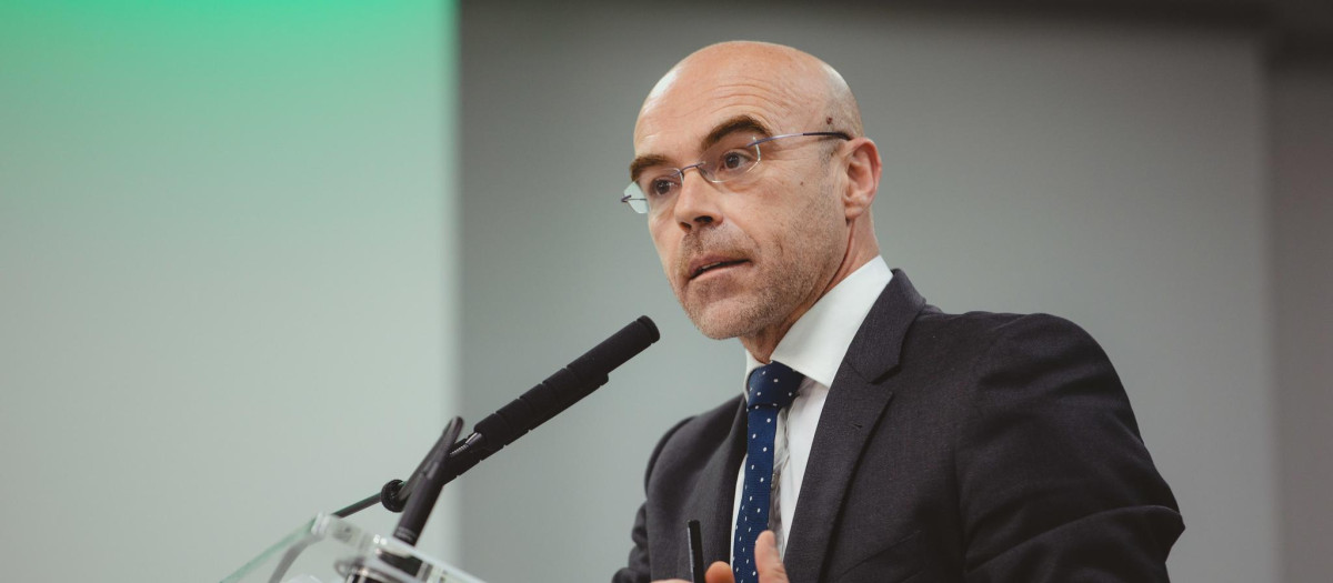 Buxadé, durante la rueda de prensa de este lunes, 14 de marzo, en la sede nacional de Vox