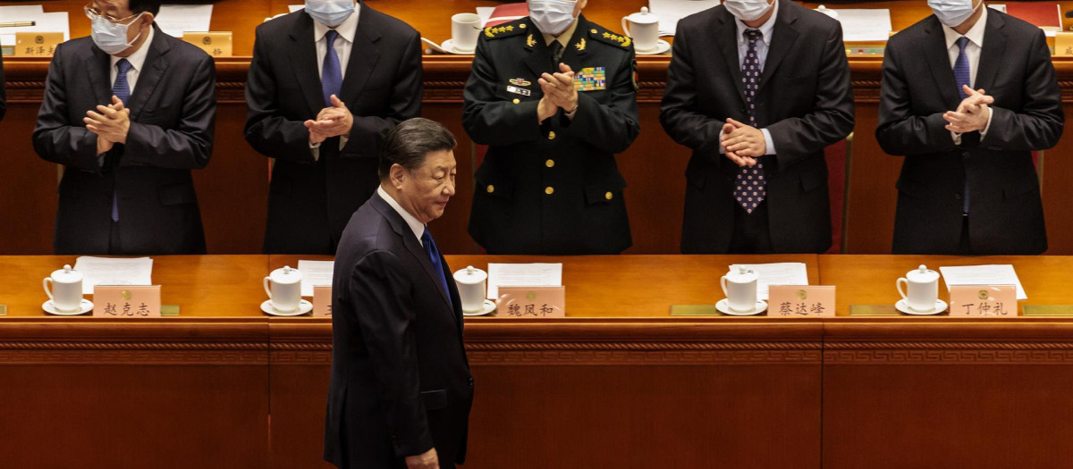 El presidente chino, Xi Jinping lega a la sesión de clausura de la Conferencia Consultiva Política del Pueblo Chino