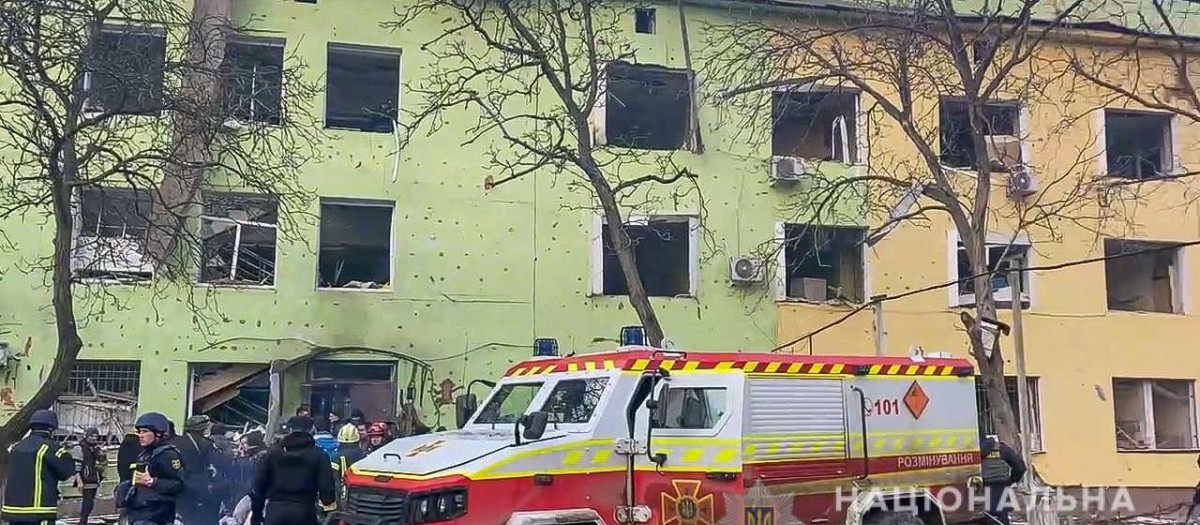 Captura de vídeo de una evacuación en Miriúpol