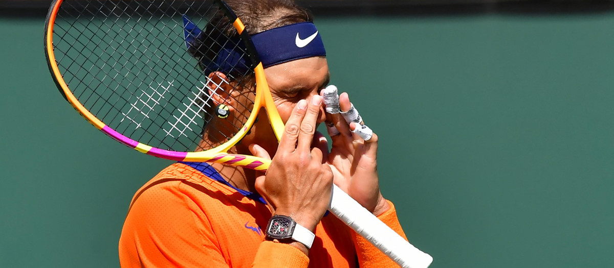 Nadal se lamenta tras un fallo