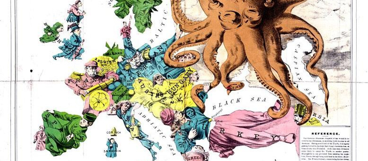 Mapa satírico de Europa (1877). Frederick Rose