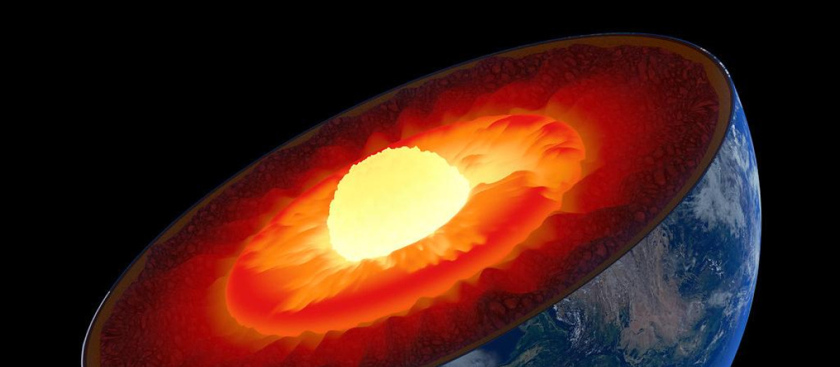 Recreación de la Tierra y su estructura interna