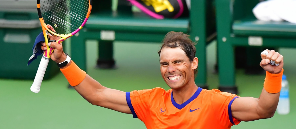 Nadal celebra la victoria sobre Nick Kyrgios en el partido de cuartos de final de la Indian Wells