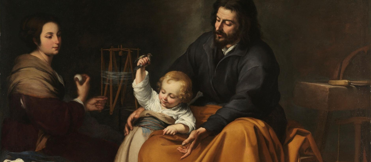 Sagrada Familia del pajarito por Bartolomé Esteban Murillo
