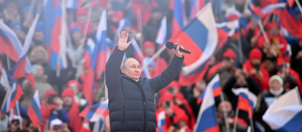 Putin, durante el acto en el estadio Luzhniki