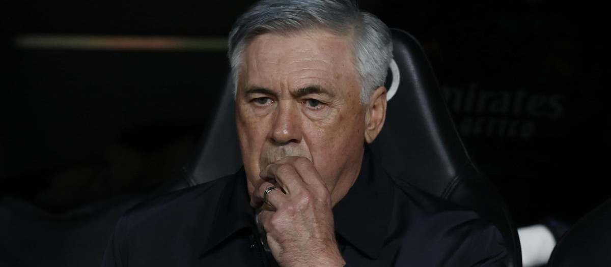 Carlo Ancelotti el pasado domingo en el Bernabéu