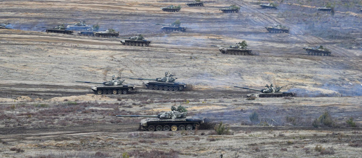 Maniobras militares en la frontera con Bielorrusia, el pasado 19 de febrero