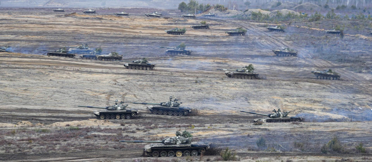 Maniobras militares en la frontera con Bielorrusia, el pasado 19 de febrero