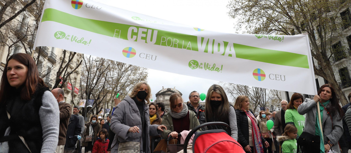 El CEU ha participado en la marcha reclamando la vida para los concebidos y ancianos