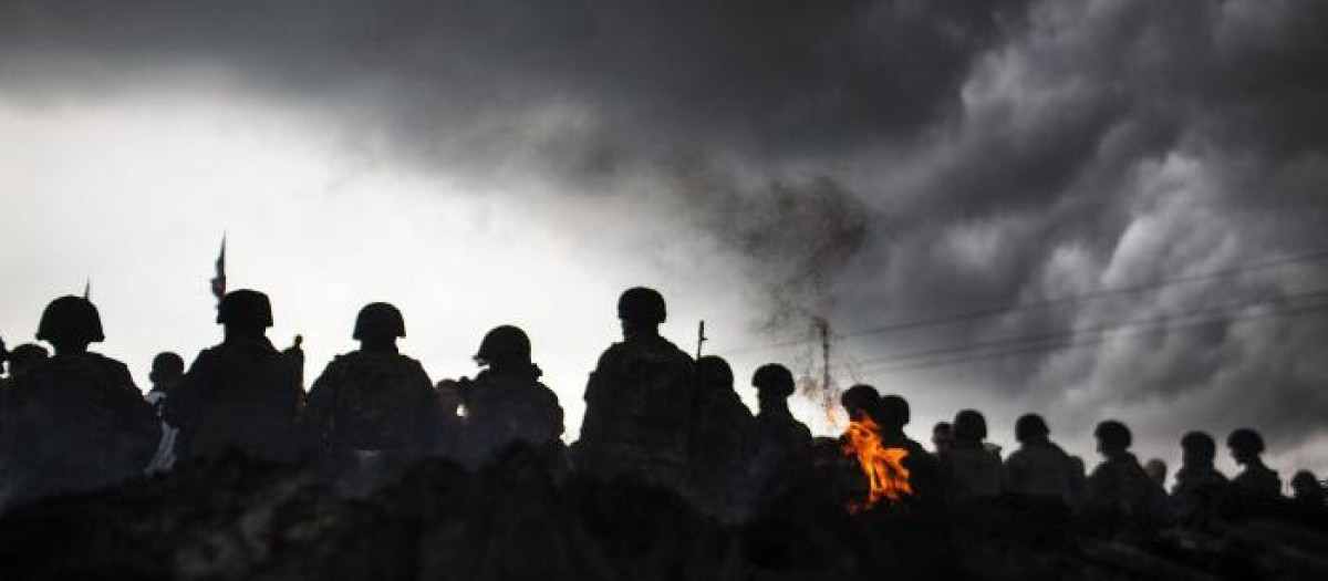 Soldados al sur de la ciudad de Slaviansk, al este de Ucrania, en una imagen de archivo