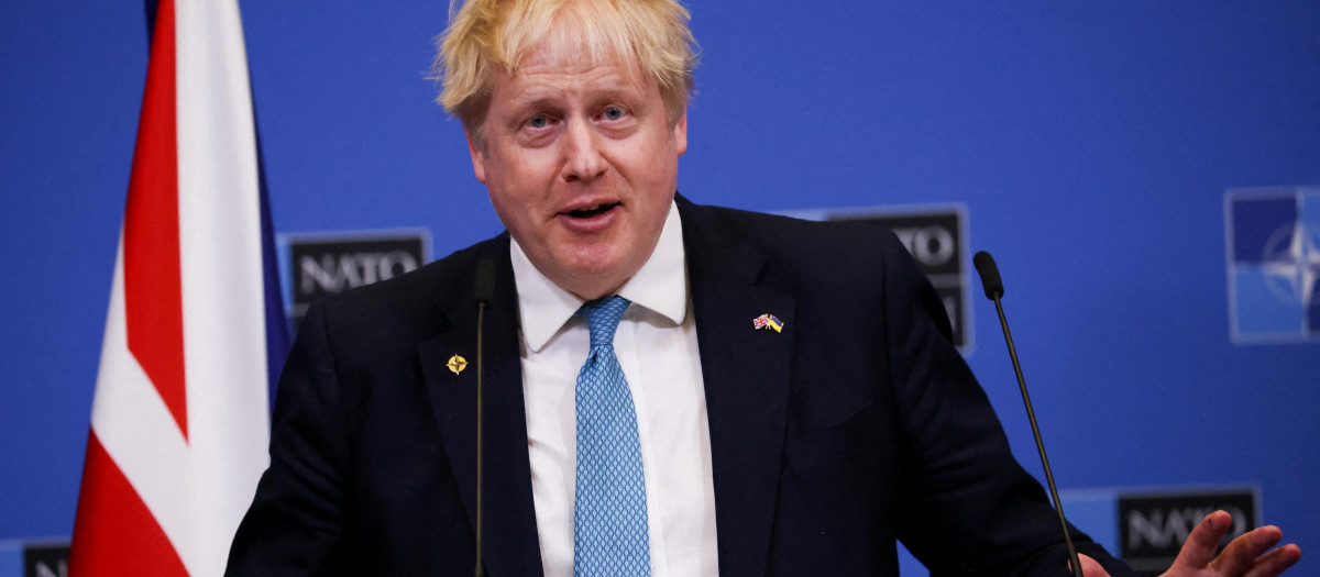 Boris Johnson, durante una rueda de prensa posterior a la cumbre de la OTAN del pasado jueves