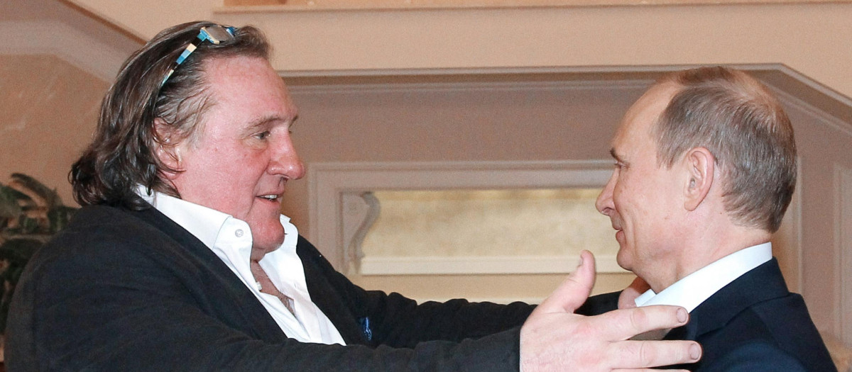 Gerard Depardieu en su encuentro con Vladimir Putin en enero de 2013.