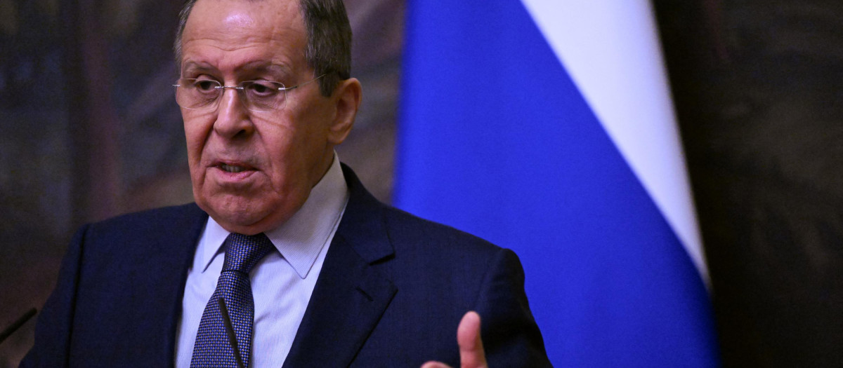 El ministro ruso de Asuntos Exteriores, Serguéi Lavrov, durante una conferencia de prensa la semana pasada