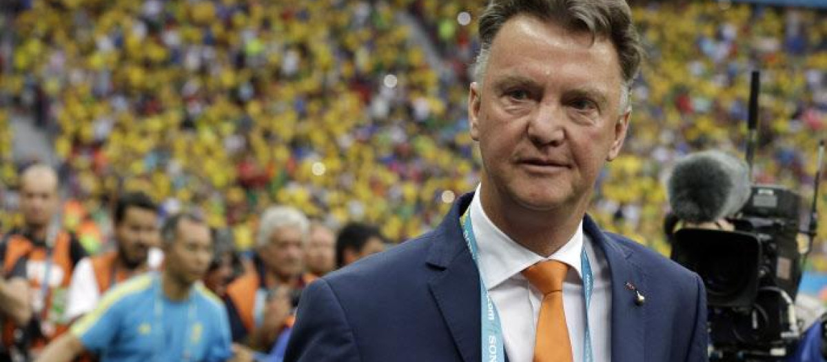 Louis Van Gaal en el Mundial de Brasil durante