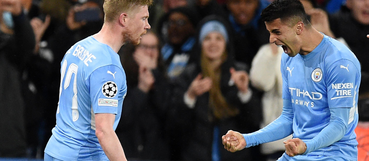 El City celebra el gol de la victoria