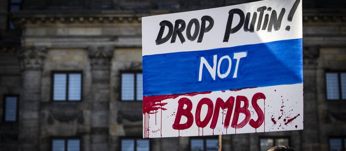 Manifestación Ámsterdam contra guerra Ucrania