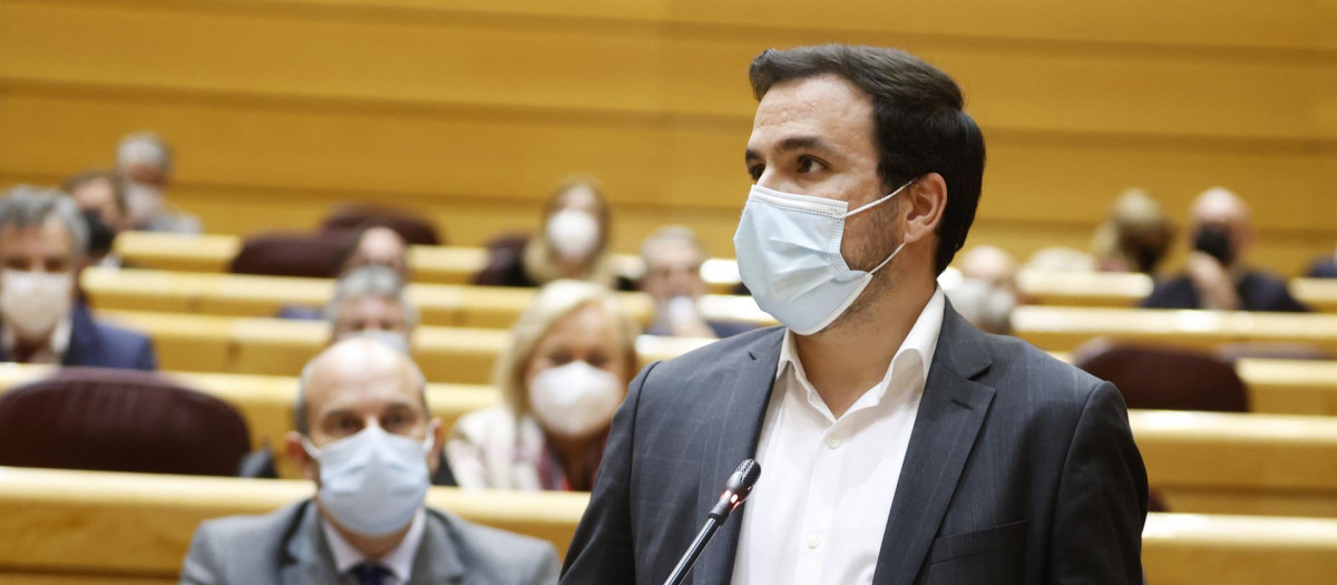 El ministro de Consumo, Alberto Garzón, durante el Pleno del Senado en Madrid.