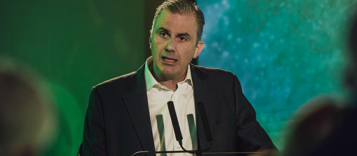 Javier Ortega-Smith, durante la Asamblea General Ordinaria de Vox celebrada el pasado viernes