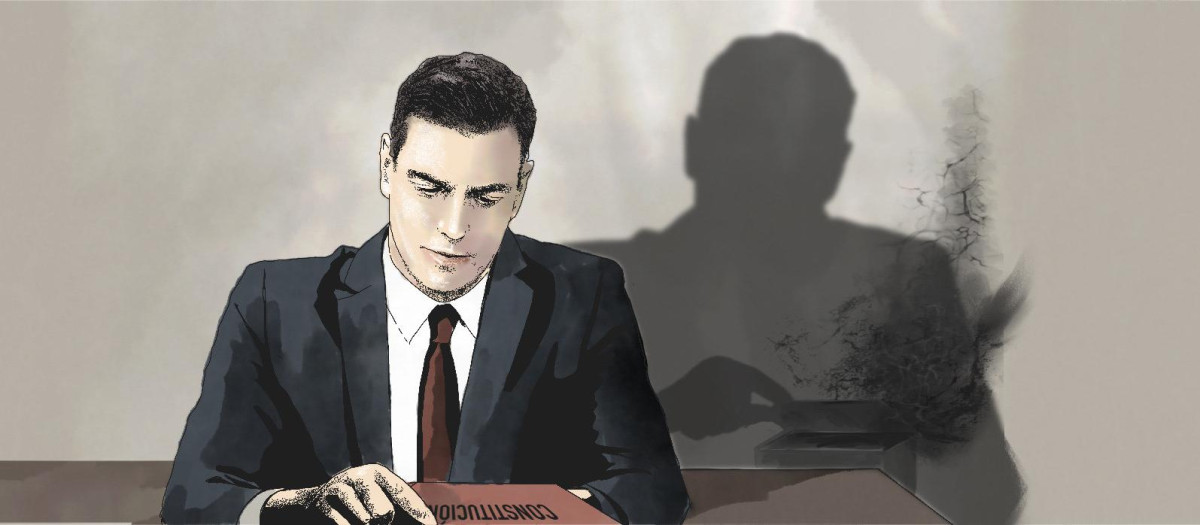 Ilustración: Pedro Sánchez / Constitución / Referéndum / Caja de pandora