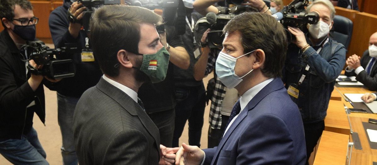 Alfonso Fernández Mañueco y su vicepresidente, Juan García-Gallardo