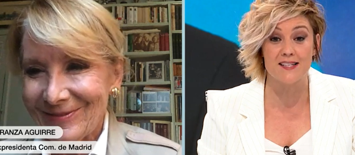 Esperanza Aguirre y Cristina Pardo, durante su conversación en Más vale tarde