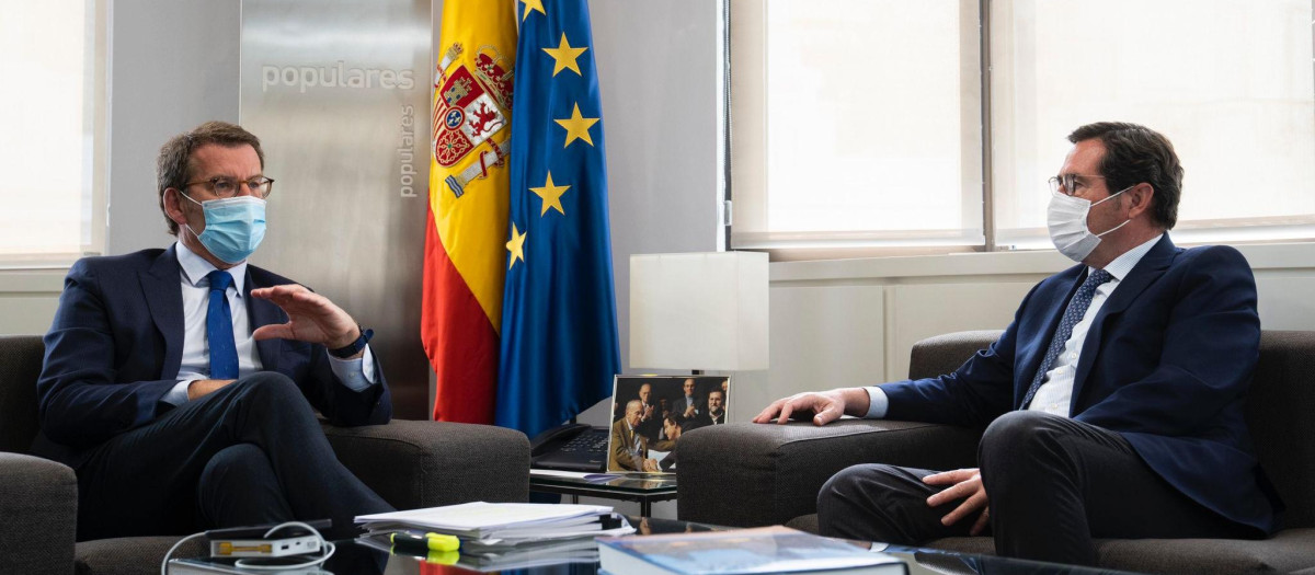 Feijóo con el presidente de la CEOE, Antonio Garamendi