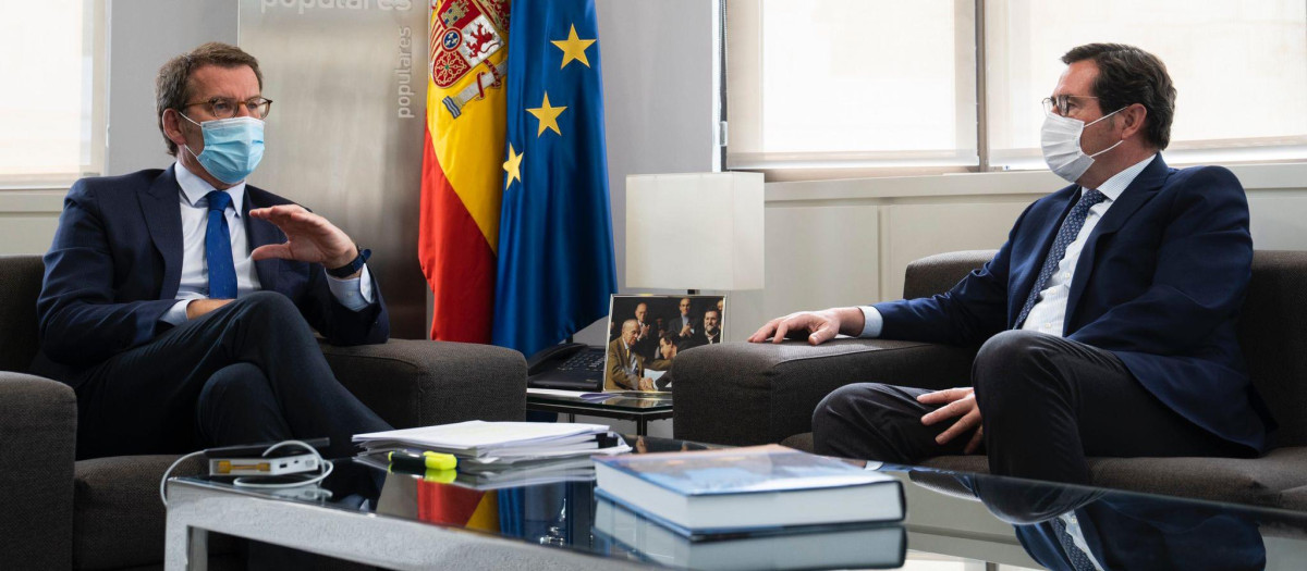 Feijóo con el presidente de la CEOE, Antonio Garamendi