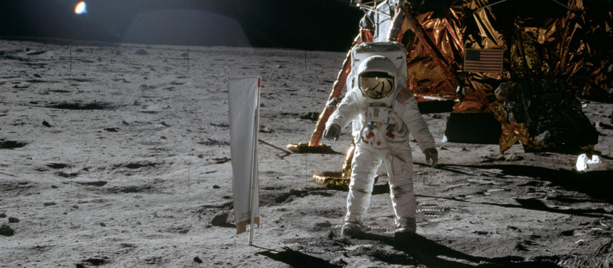 Buzz Aldrin, sobre la superficie de la Luna en 1969