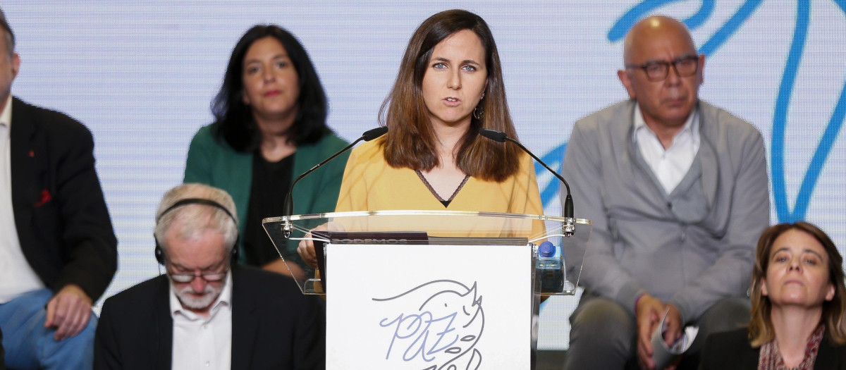 Ione Belarra en la Conferencia europea por la Paz de este viernes