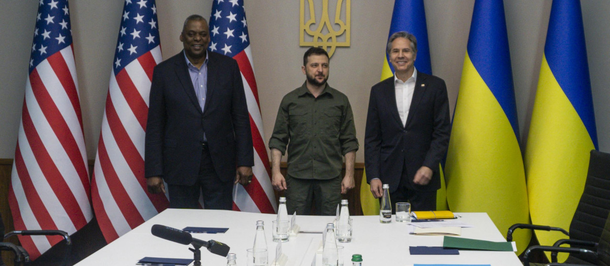 Lloyd Austin Antony Blinken Volodimir Zelenski Ucrania