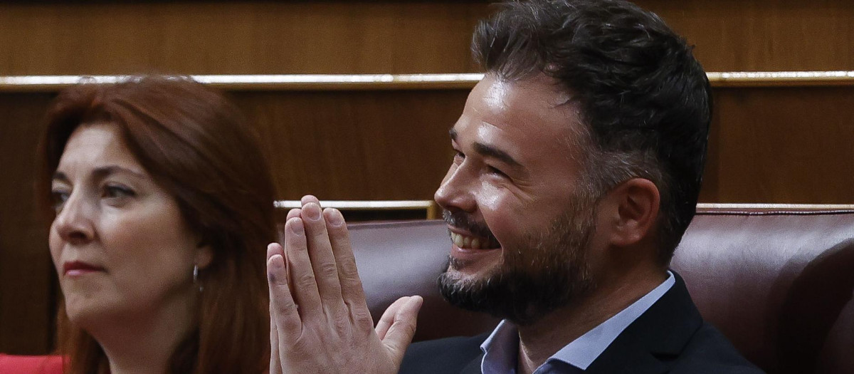 Gabriel Rufián en su escaño