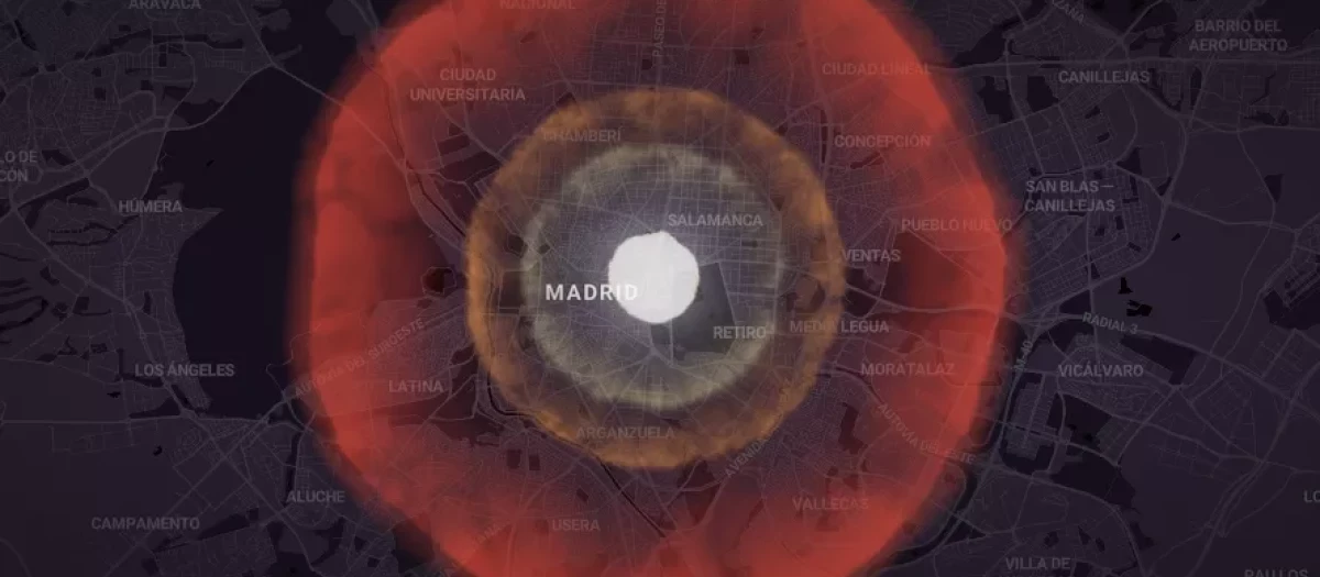 Qué pasaría si una bomba nuclear cayera sobre Madrid