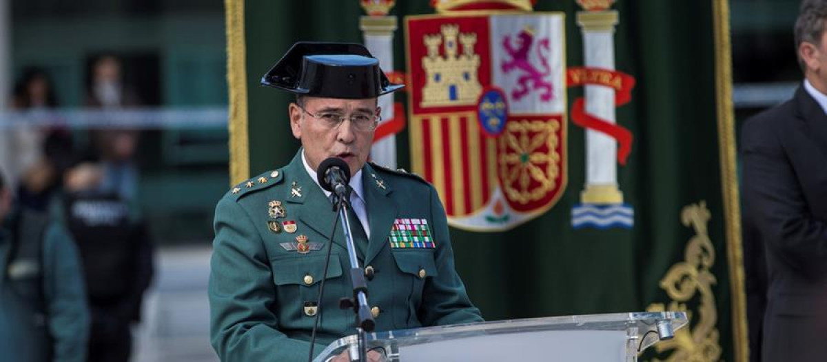 El coronel Diego Pérez de los Cobos, en un acto de la Guardia Civil en el mes de abril de 2018