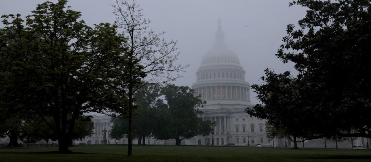Imagen del Capitolio de Estados Unidos durante las protestas por la filtración de Politico