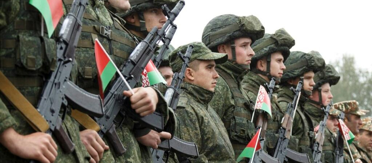 Soldados bielorrusos durante los ejercicios militares Zapad-2021