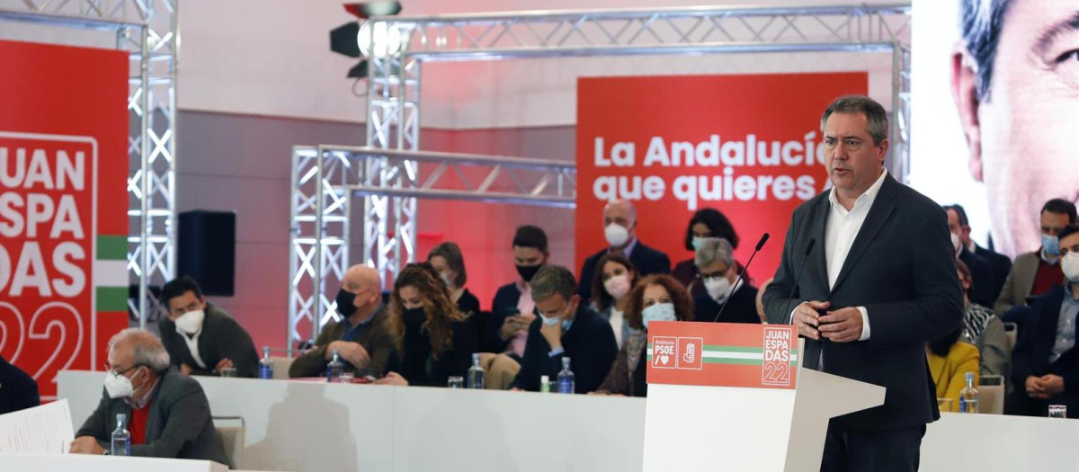 El secretario general del PSOE de Andalucía, Juan Espadas, en el Comité Director del PSOE de Andalucía