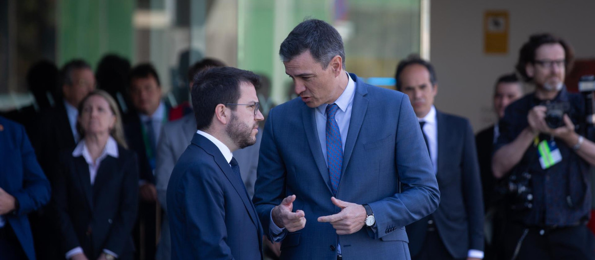 Pedro Sánchez y Pere Aragonès este viernes en Barcelona