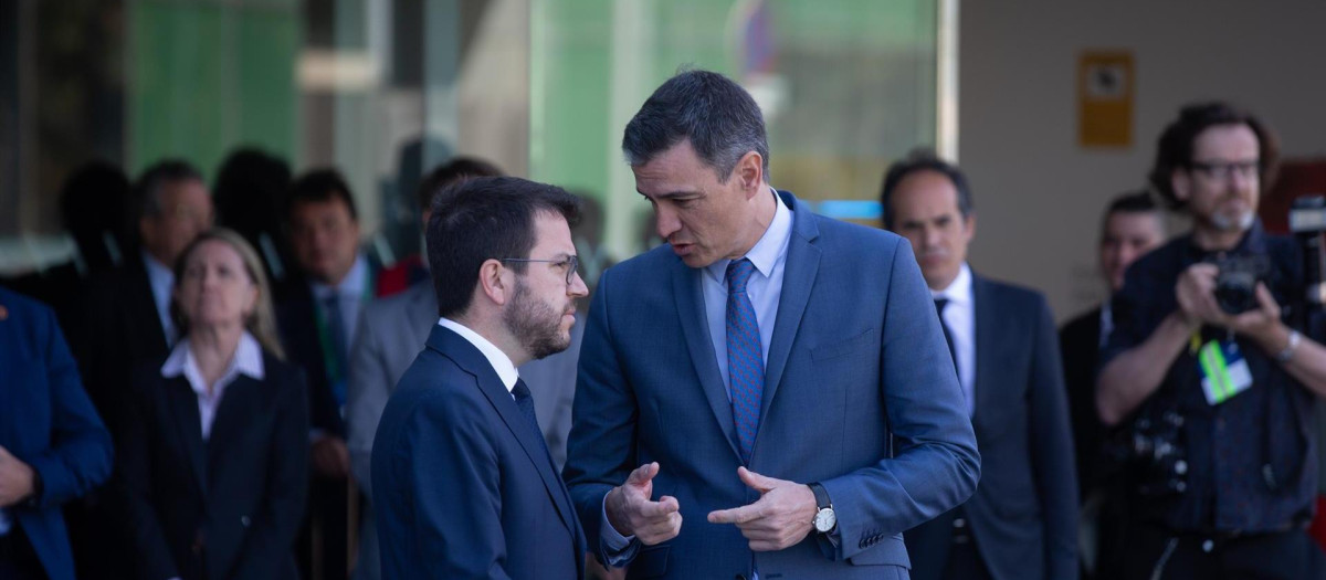Pedro Sánchez y Pere Aragonès este viernes en Barcelona
