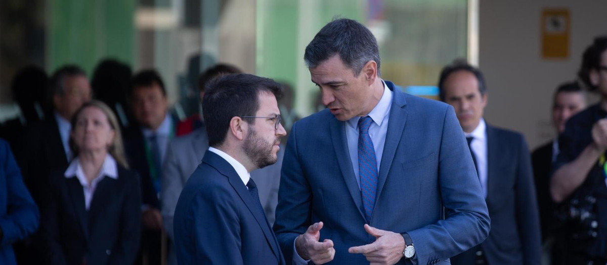 Pedro Sánchez y Pere Aragonès este viernes en Barcelona