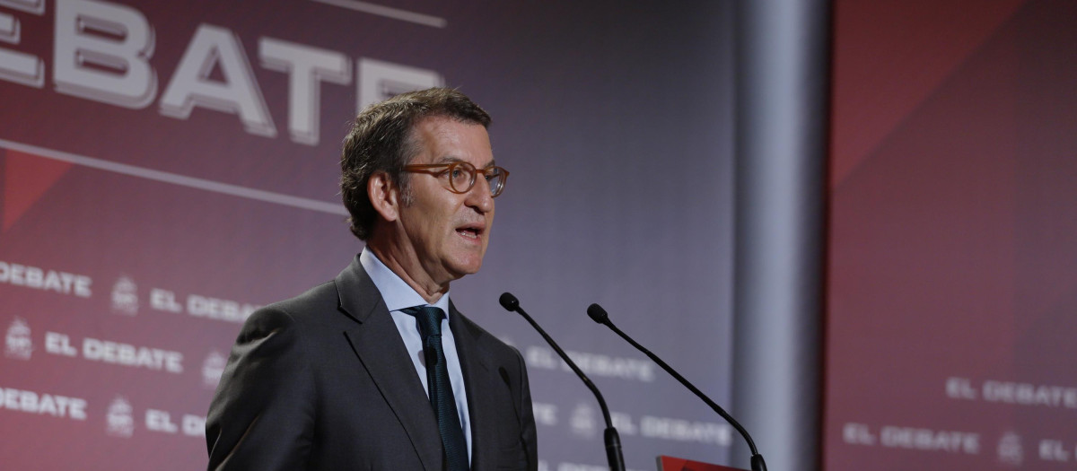 Alberto Núñez Feijóo, durante el primer desayuno informativo organizado por El Debate en el Hotel Four Seasons de Madrid el pasado miércoles